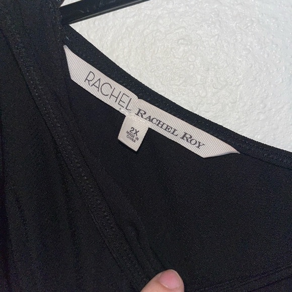 Rachel Roy Womens One-Shoulder Flounce Dress, Black, 2X XX-Large EUC - Picture 3 of 4